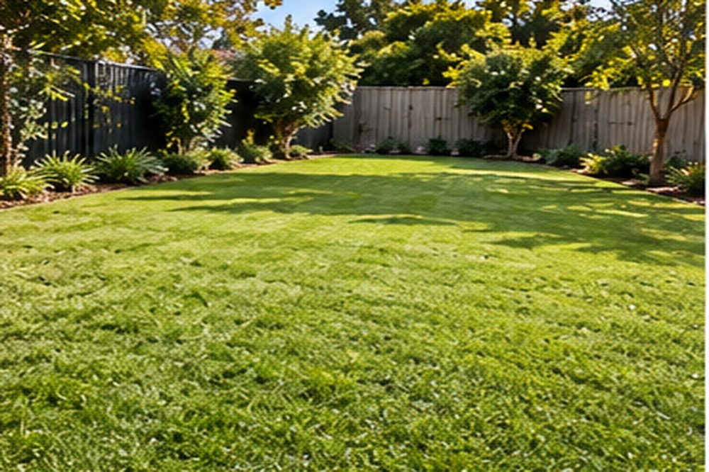 Lawn after returfing