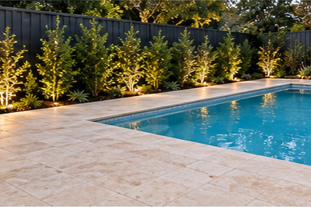 Pool area after paving