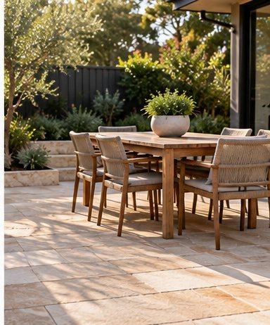 Finished paved patio