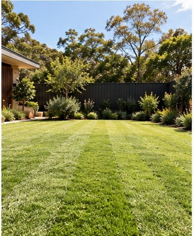 Newly laid lawn